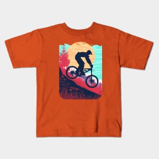 Mountain Biking in Summer Kids T-Shirt